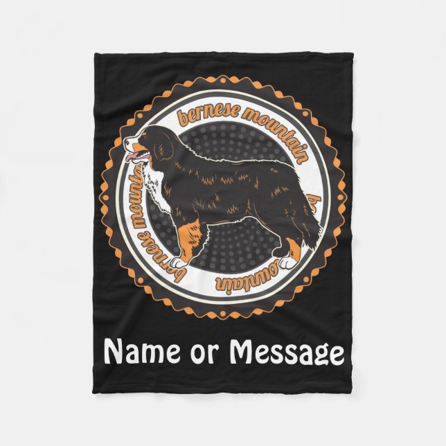Couverture Polaire Amoureux des chiens Bernese Mountain Nom personnal (Devant)