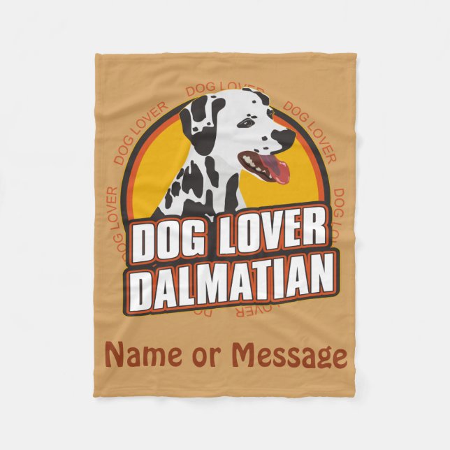 Couverture Polaire Amoureux des chiens Dalmatie Nom de la Personnalis (Devant)