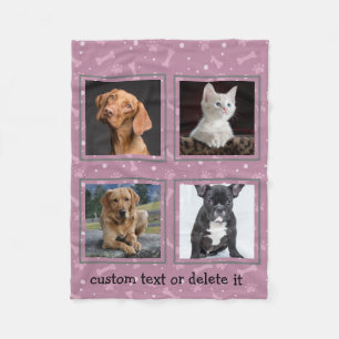 Couverture Polaire Amoureux des chiens familier personnalisé 4 Colla