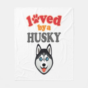 Couverture Polaire Amoureux des chiens Husky