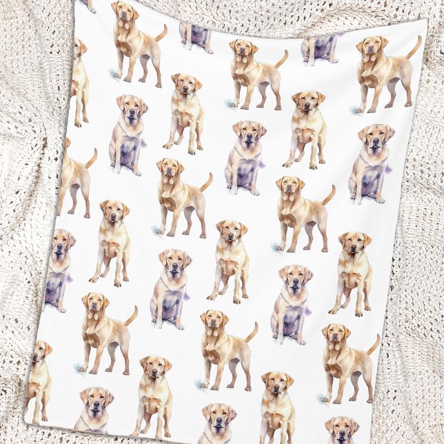 Couverture Polaire Amoureux des chiens Motif Yellow Labrador Retrieve (Créateur téléchargé)