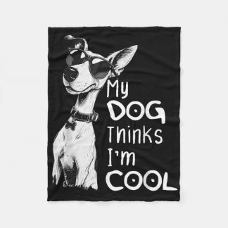 Couverture Polaire Amoureux des chiens My Dog Pense Que Je Suis Cool,