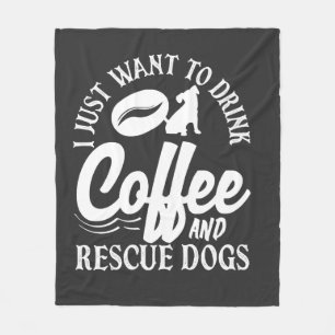 Couverture Polaire Amoureux du café Buvez du café Sauvez les chiens