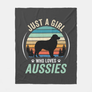 Couverture Polaire Amoureux du chien berger australien Rétro Coucher