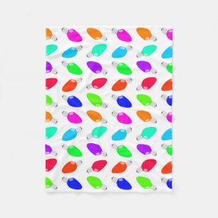 Couverture Polaire Ampoules de fête mignonnes et colorées de Noël
