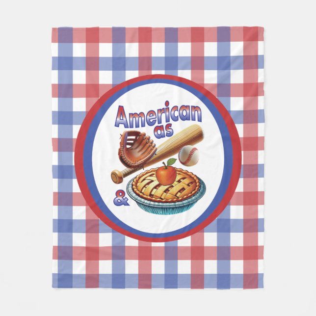 Couverture Polaire Amusant américain comme Baseball & Pomme Pie (Devant)