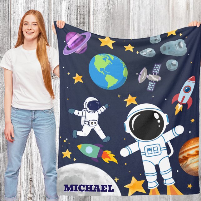 Couverture Polaire Amusant astronaute de l'espace extra-atmosphérique (Créateur téléchargé)