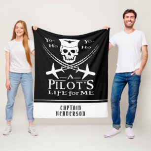 Couverture Polaire Amusant avion-pilote à crâne Pirate Humour Pers