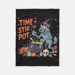 Couverture Polaire Amusant Halloween Werewolf Temps Pour Remuer Le Po