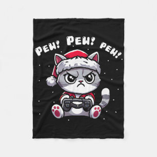 Couverture Polaire Amusant Joueur de chat Pew Jeu vidéo de Noël Garço
