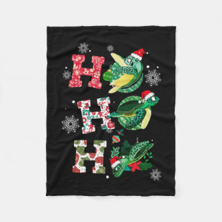 Couverture Polaire Amusant Joyeux Noël HO HO HO Turtle Père Noël