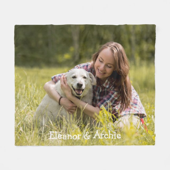 Couverture Polaire Amusant Moderne Animaux de compagnie Photo Personn (Devant (Horizontal))