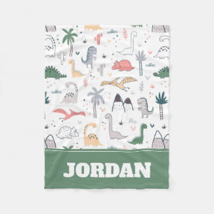 Couverture Polaire Amusant Pastel Dinosaur Motif de scène