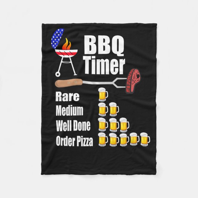 Couverture Polaire Amusant Timer Barbecue - Barbecue Grill Cadeau (Devant)
