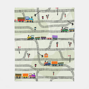 Couverture Polaire Amusants enfants chemin de fer motif sans couture