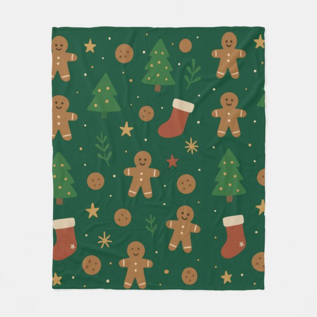 Couverture Polaire Amusement de Noël au pain d'épices (Devant)