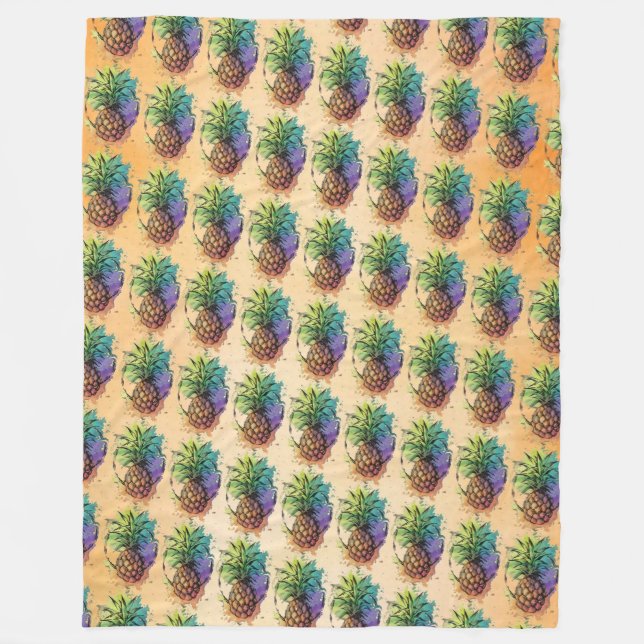 Couverture Polaire Ananas (Devant)