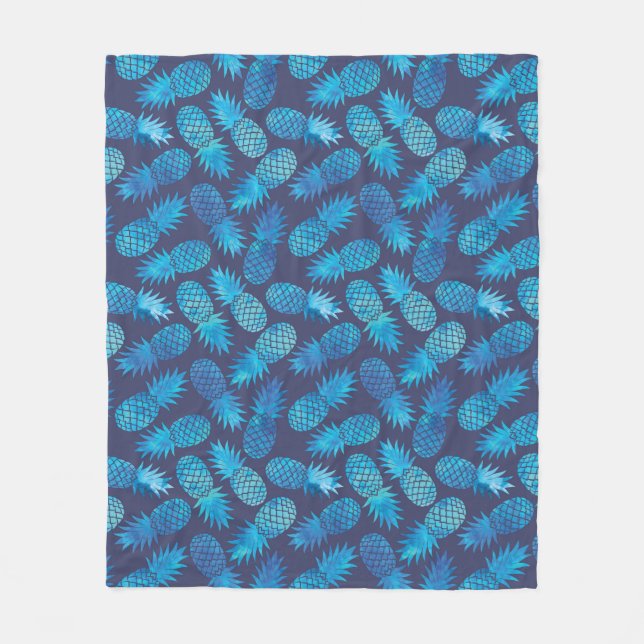 Couverture Polaire Ananas Blue Tie Dye (Devant)