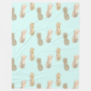 Couverture Polaire Ananas Chic Mint Gold Glam