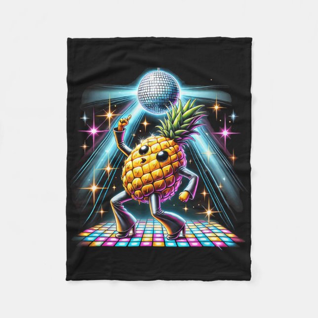 Couverture Polaire Ananas esthétique Disco Danseuse Danse Éffrayante  (Devant)