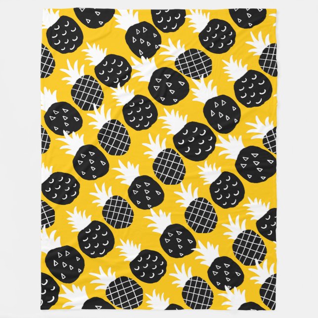 Couverture Polaire Ananas noir (Devant)