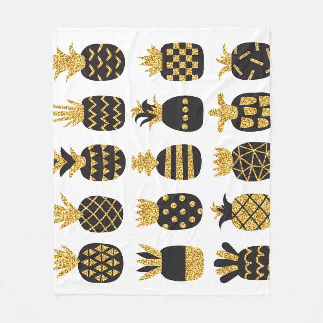 Couverture Polaire Ananas noirs : Ensemble texturé unique (Devant)