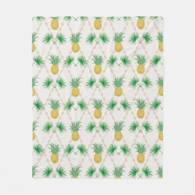 Couverture Polaire Ananas, rétro (Devant)