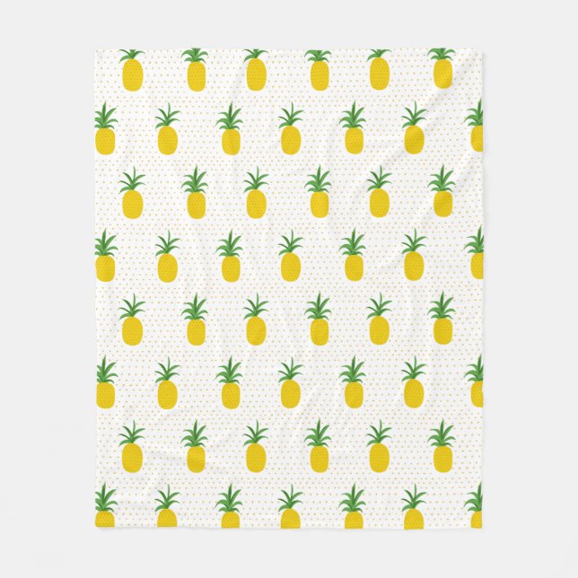 Couverture Polaire Ananas tropicaux d'or (Devant)