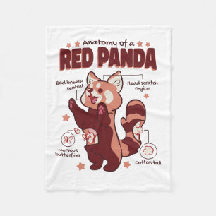 Couverture Polaire Anatomie d'un Amoureux des animaux de Panda rouge