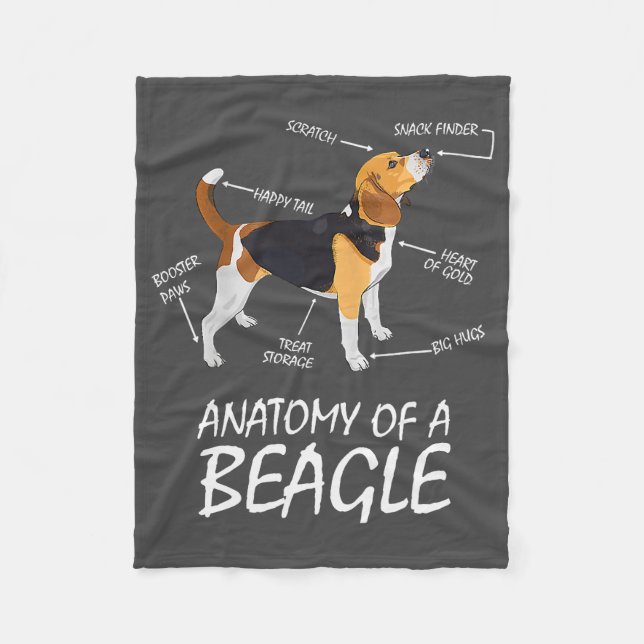 Couverture Polaire Anatomie D'Un Amoureux des chiens Beagle (Devant)