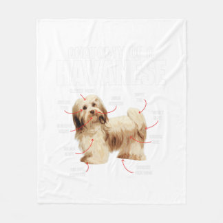 Couverture Polaire Anatomie D'Un Havanais - Havaneser Cubain Havanese
