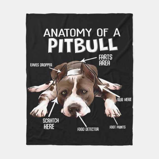 Couverture Polaire Anatomie D'Un Pitbull Américain (Devant)