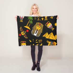 Couverture Polaire Ancien Motif égyptien Hiéroglyphique Arrière - pla
