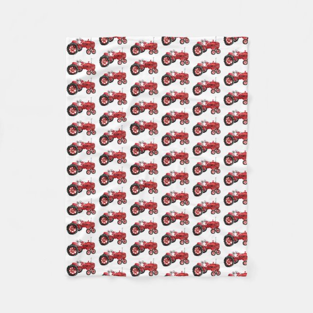 Couverture Polaire Ancien tracteur rouge (Devant)