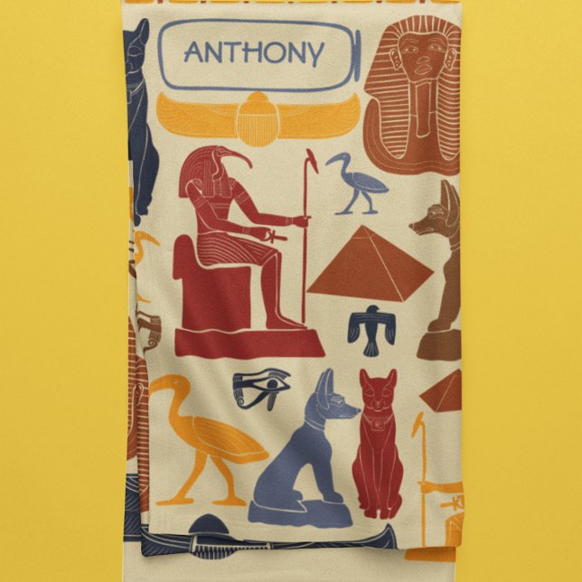 Couverture Polaire Ancienne Egypte Collage de graphismes égyptiens (Créateur téléchargé)