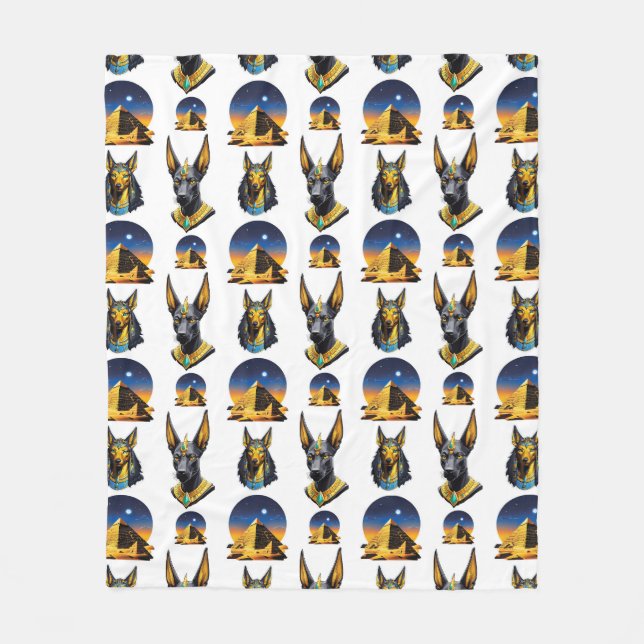 Couverture Polaire Ancienne Egypte Pyramide Anubis Motif Design (Devant)