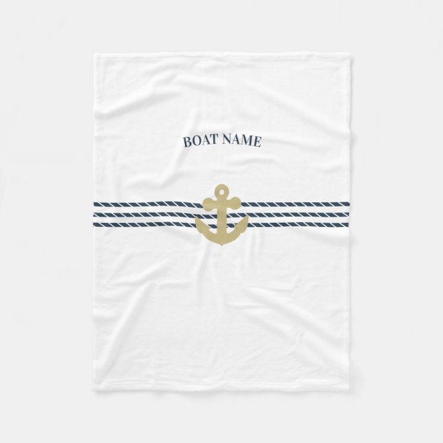 Couverture Polaire Ancre de bateau nautique, corde (Devant)