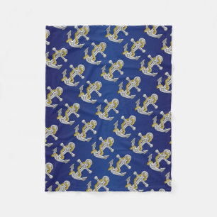 Couverture Polaire Ancre de bleu marine