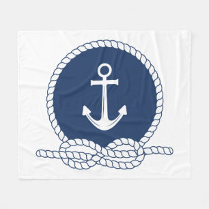Couverture Polaire Ancre et corde élégantes