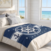 Ancre nautique bleu marine personnalisé