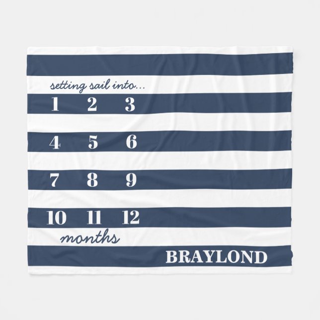 Couverture Polaire Ancre nautique Mensuel Jalon Blanche (Devant (Horizontal))