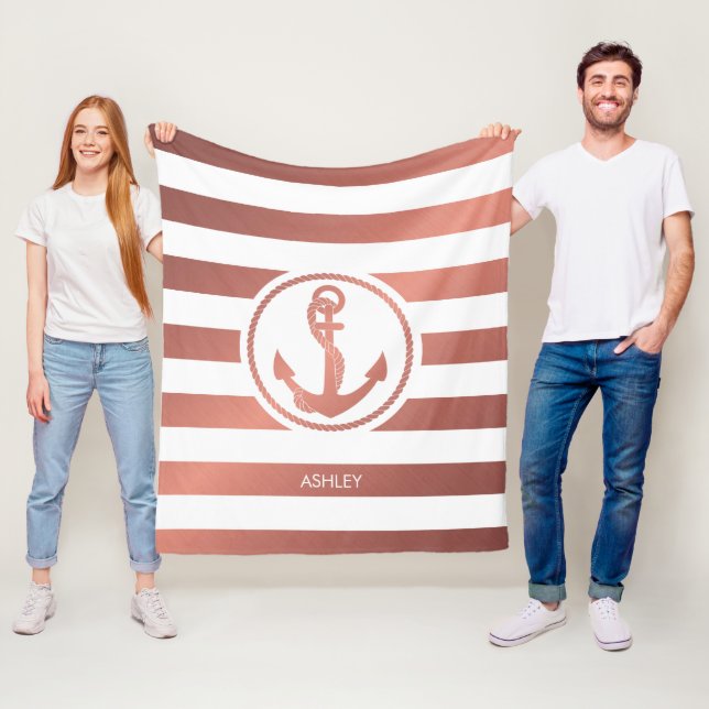 Couverture Polaire Ancre rose Gold (En situation)