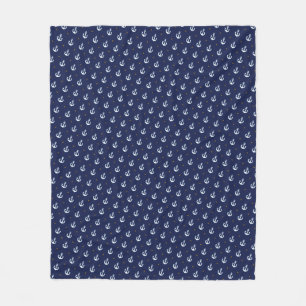 Couverture Polaire ancres de marine bleu
