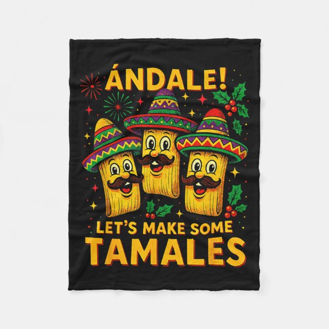 Couverture Polaire Ándale Let’s Make Some Tamales Mexican Christmas T (Devant)