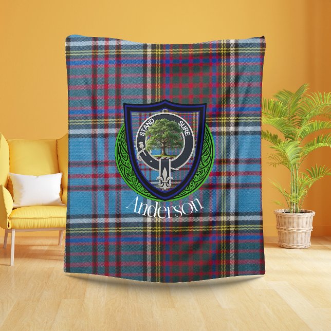 Couverture Polaire Anderson Scottish Clan Tartan & Crest (Créateur téléchargé)