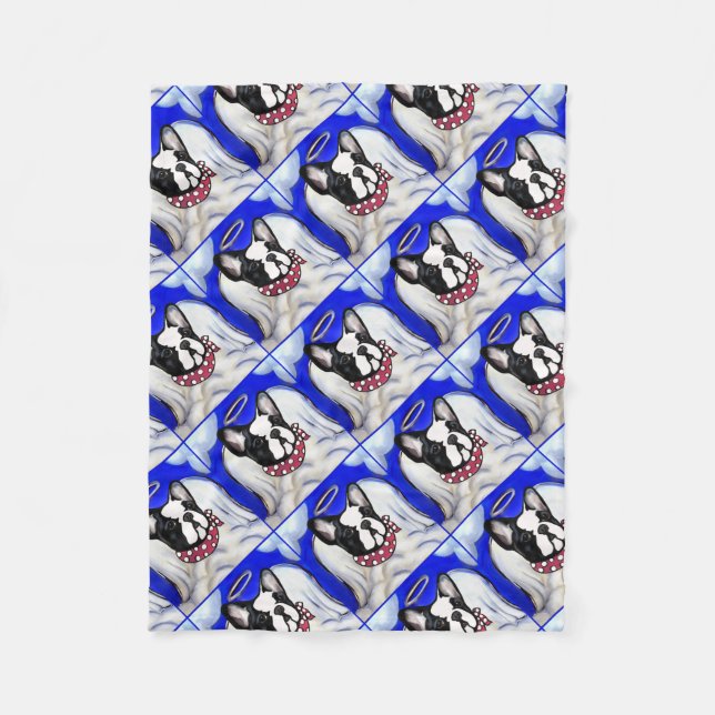 Couverture Polaire Ange Bouledogue Français (Devant)