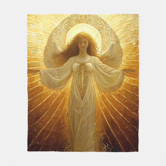 Couverture Polaire Ange doré éveil de la connaissance  (Devant)