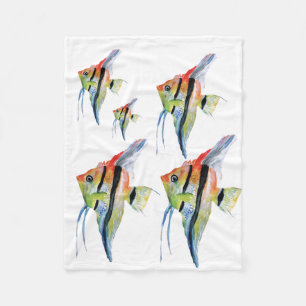 Couverture Polaire Ange Poisson Aquarelle Blanche polaire, Bébé