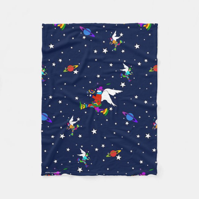 Couverture Polaire Angel Dudes Starry Midnight Fleece Blanche (Devant)