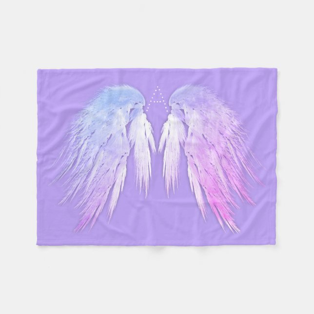 Couverture Polaire ANGEL WINGS Fairy Purple Monogramme (Devant (Horizontal))